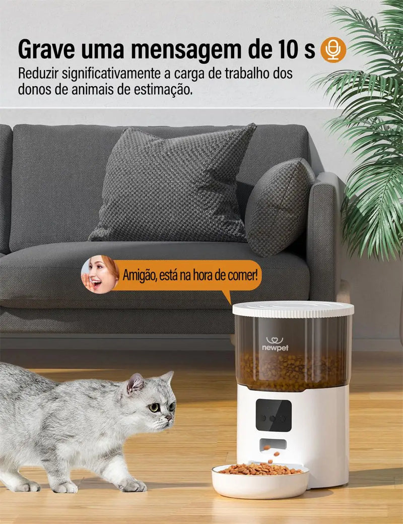 Alimentador de Ração Remoto Automático para Animais de Estimação