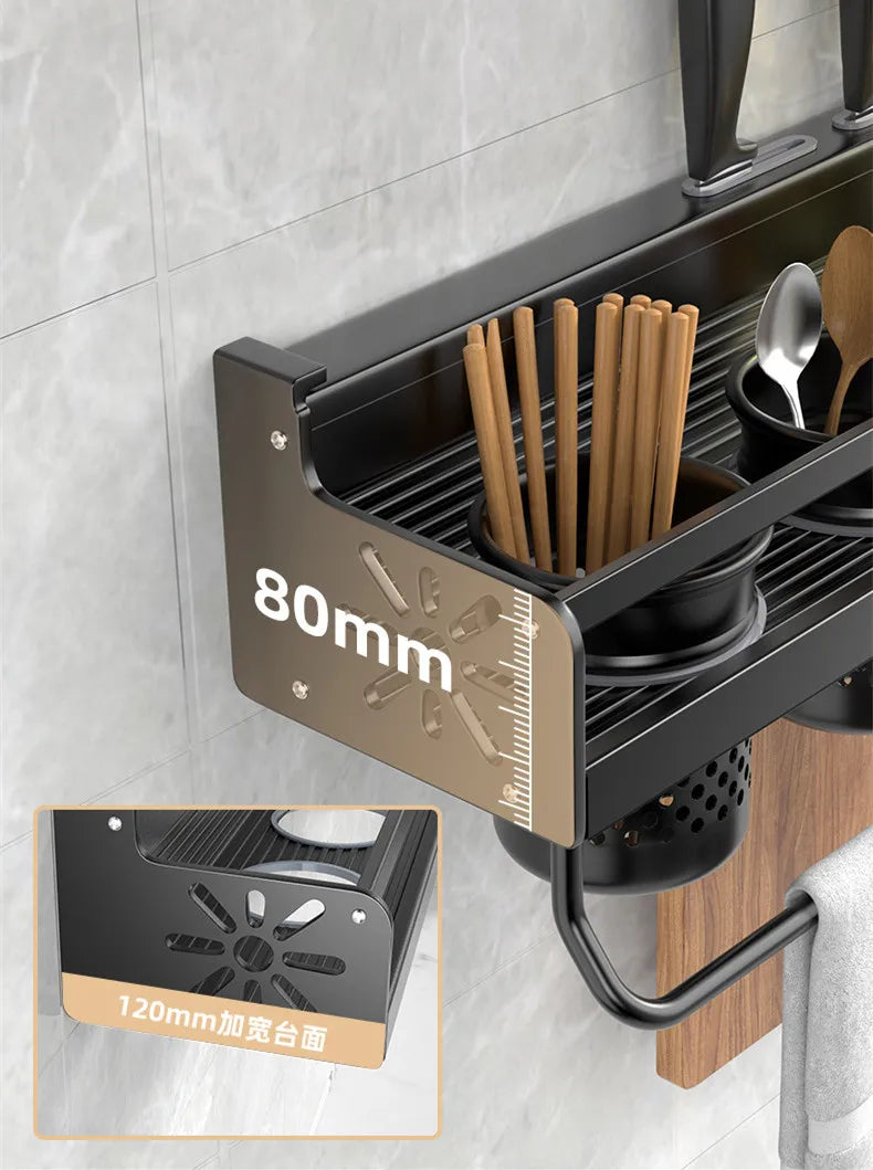 Suporte de Temperos Multiuso de Alumínio para Cozinha