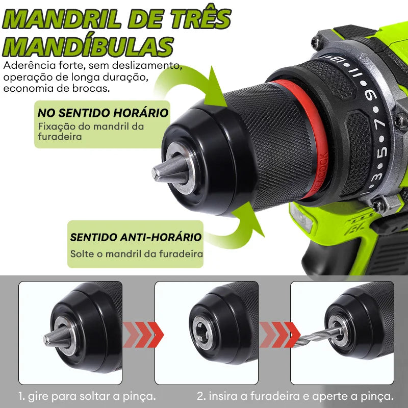 Parafusadeira Brushless Impacto a Bateria