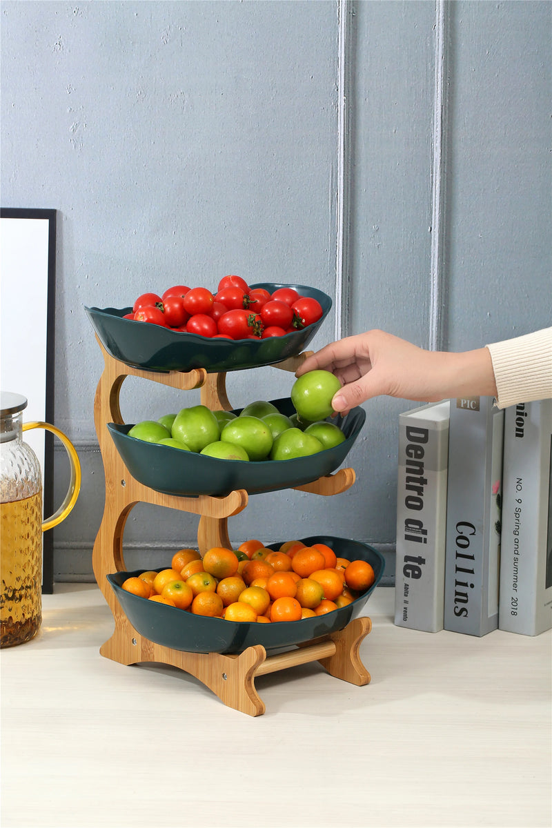 Fruteira de Mesa em Bambu Moderna