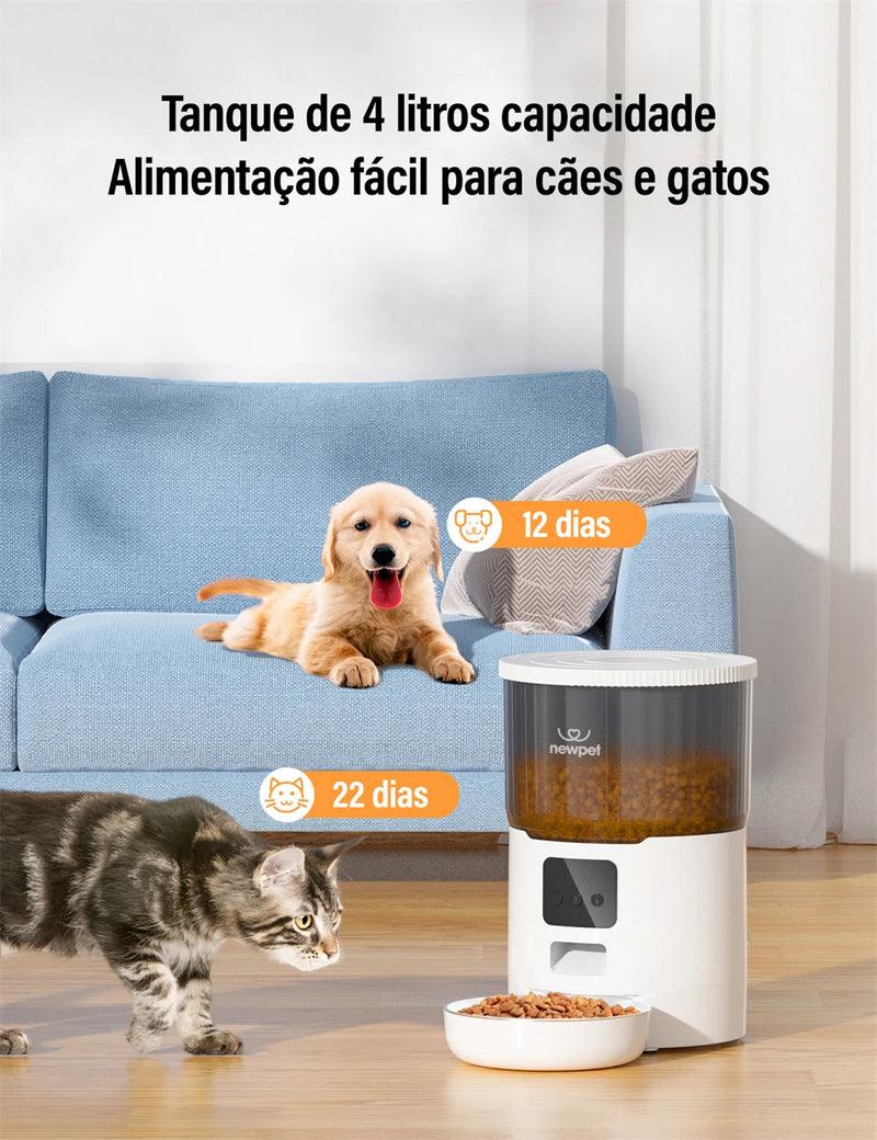 Alimentador de Ração Remoto Automático para Animais de Estimação