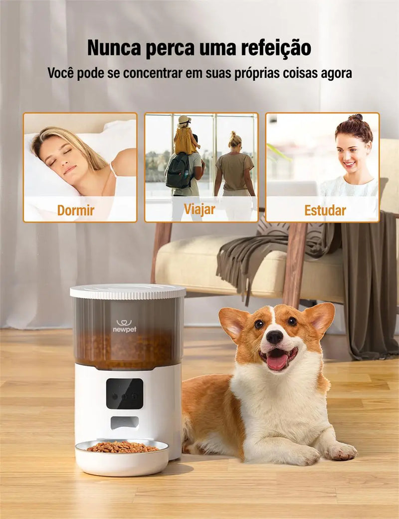 Alimentador de Ração Remoto Automático para Animais de Estimação