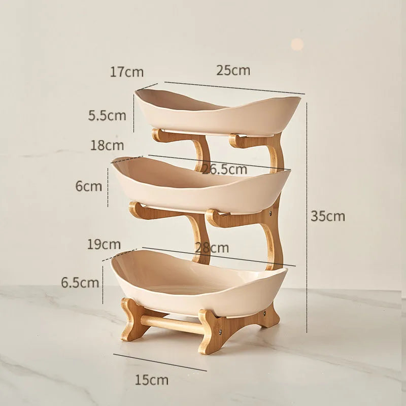 Fruteira de Mesa em Bambu Moderna