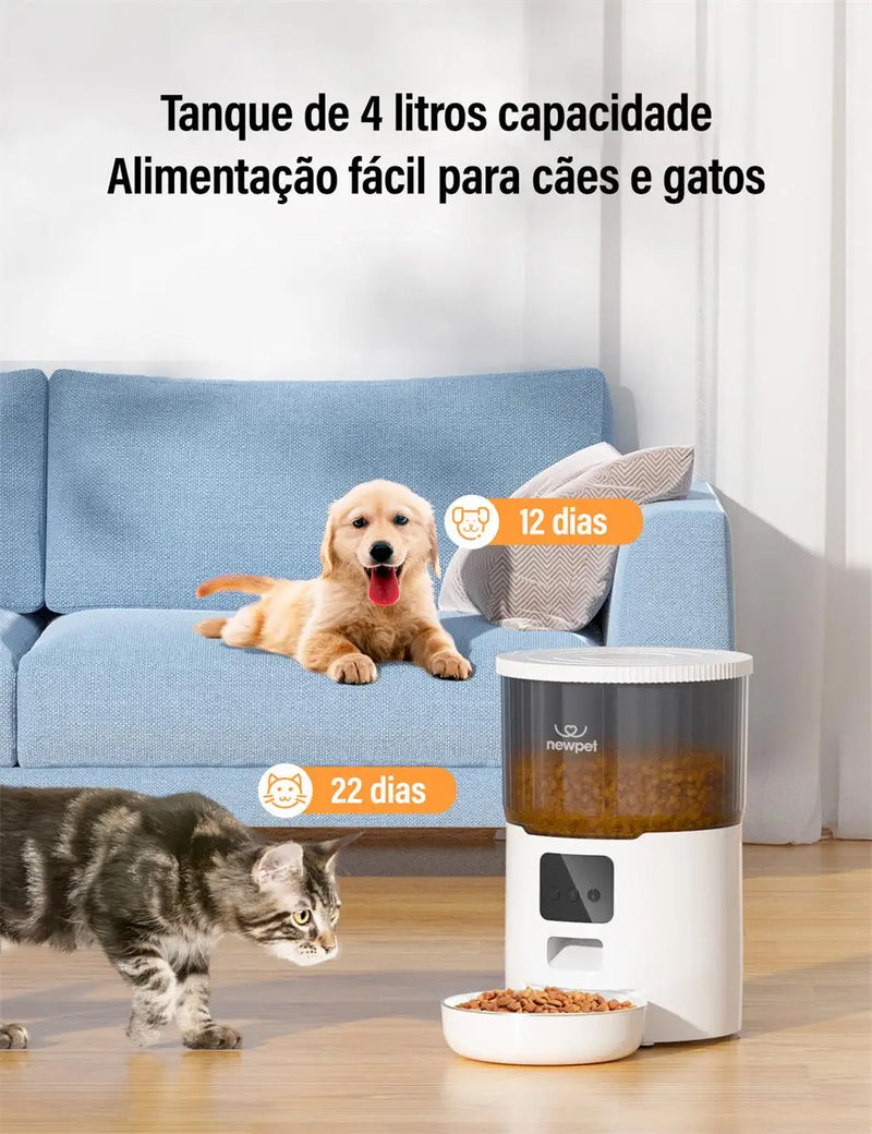 Alimentador de Ração Remoto Automático para Animais de Estimação