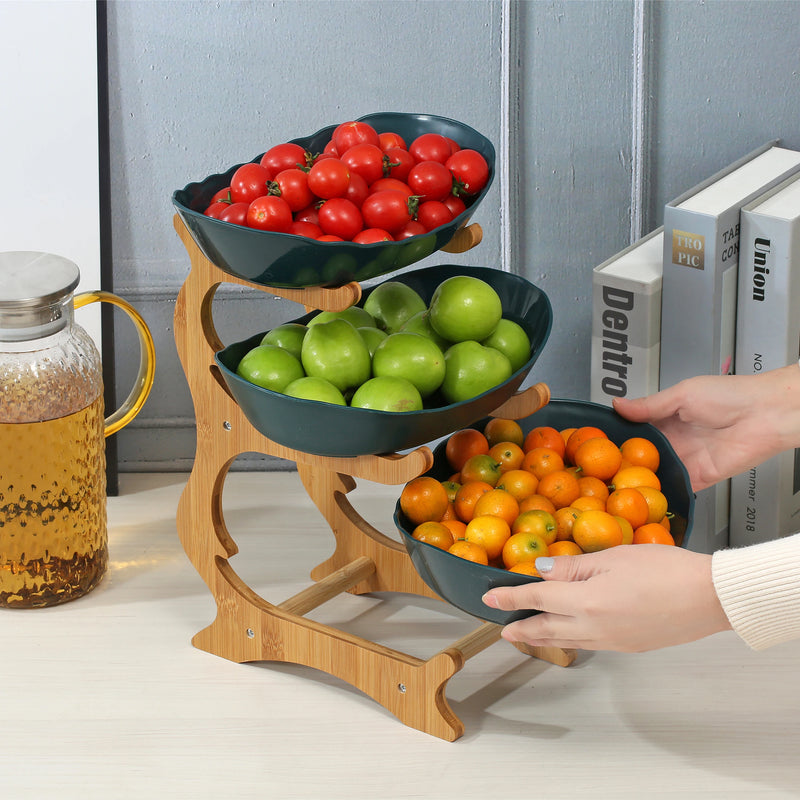 Fruteira de Mesa em Bambu Moderna
